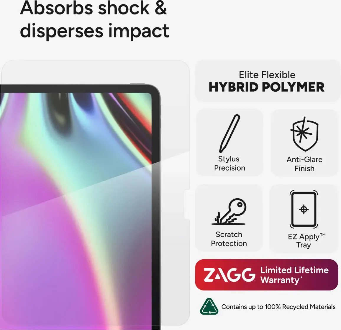 ZAGG InvisibleShield Fusion Canvas iPad 10.9 (2022) / 11 (2025) Screen Protector afbeelding 3