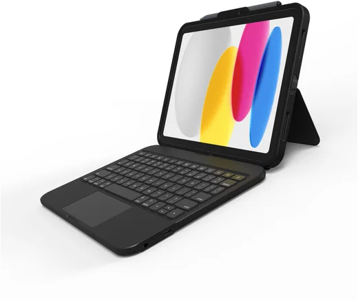 ZAGG Tough Keys iPad 11 (2025) / 10.9 (2022) Toetsenbord Hoes Book Case Zwart afbeelding 1