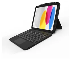 ZAGG Tough Keys iPad 11 (2025) / 10.9 (2022) Toetsenbord Hoes Book Case Zwart afbeelding