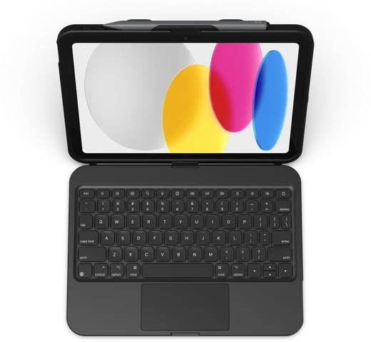 ZAGG Tough Keys iPad 11 (2025) / 10.9 (2022) Toetsenbord Hoes Book Case Zwart afbeelding 10