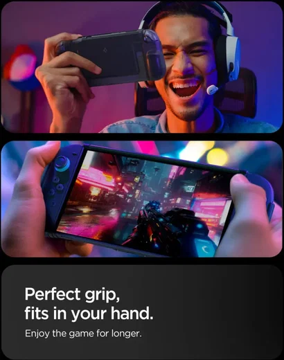 Spigen Dual Grip Nintendo Switch 2 Hoesje met Standaard Case Zwart afbeelding 3