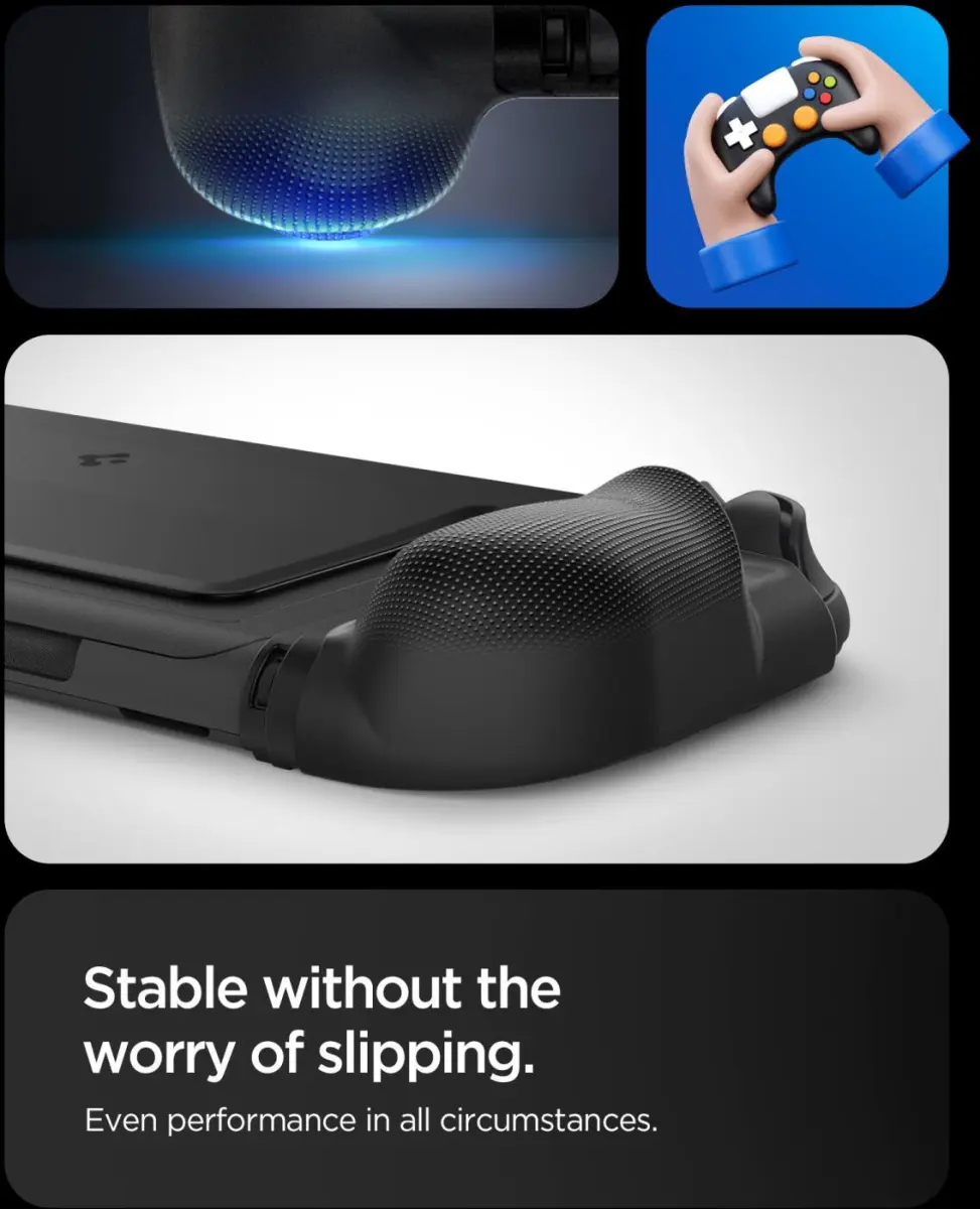 Spigen Dual Grip Nintendo Switch 2 Hoesje met Standaard Case Zwart afbeelding 4