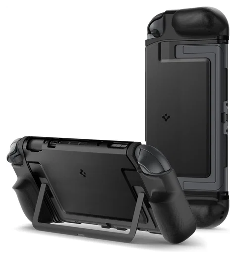 Spigen Dual Grip Nintendo Switch 2 Hoesje met Standaard Case Zwart afbeelding 1