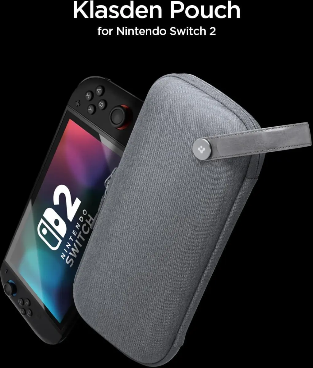 Spigen Klasden Nintendo Switch 2 Hoesje Opberghoes met Game Card Organizer Grijs afbeelding 2