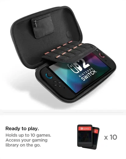 Spigen Klasden Nintendo Switch 2 Hoesje Opberghoes met Game Card Organizer Grijs afbeelding 3