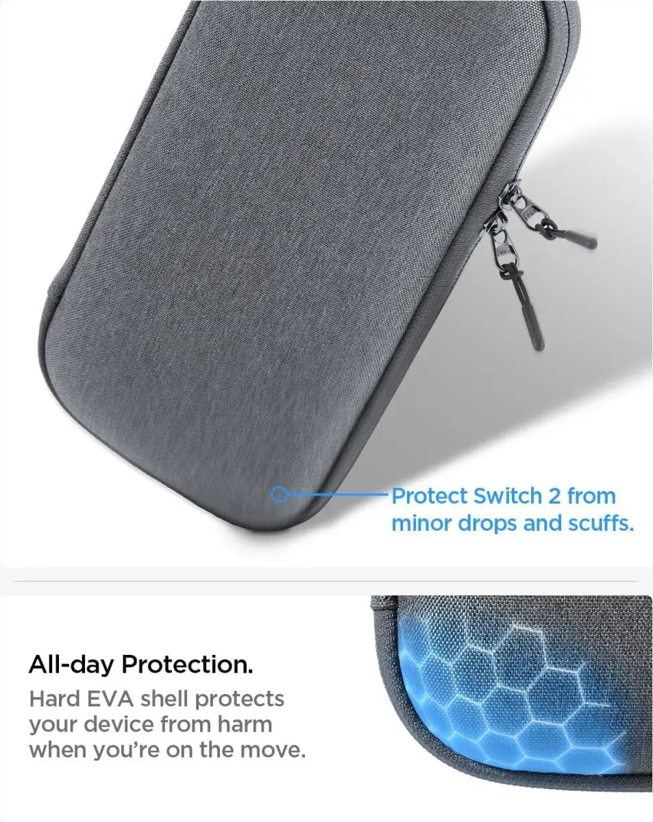Spigen Klasden Nintendo Switch 2 Hoesje Opberghoes met Game Card Organizer Grijs afbeelding 5