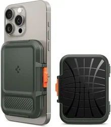 Spigen Lock Fit MagFit MagSafe Portemonee en Kaarthouder voor Pasjes Groen afbeelding