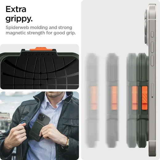 Spigen Lock Fit MagFit MagSafe Portemonee en Kaarthouder voor Pasjes Groen afbeelding 7