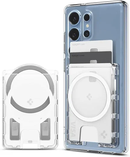 Spigen Ultra Hybrid MagFit+ MagSafe Kaarthouder Transparant afbeelding 1
