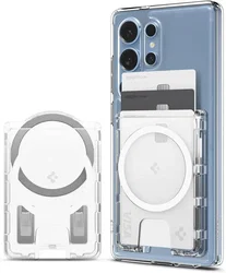 Spigen Ultra Hybrid MagFit+ MagSafe Kaarthouder Transparant afbeelding
