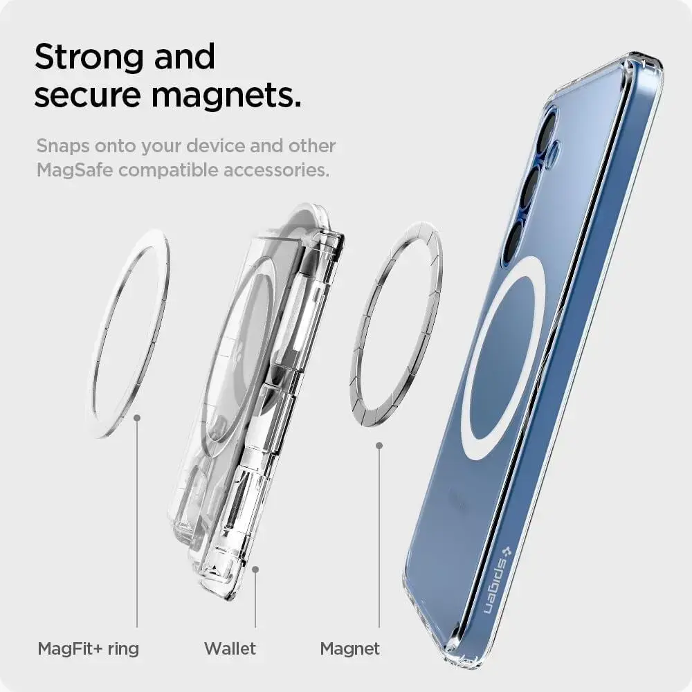 Spigen Ultra Hybrid MagFit+ MagSafe Kaarthouder Transparant afbeelding 5