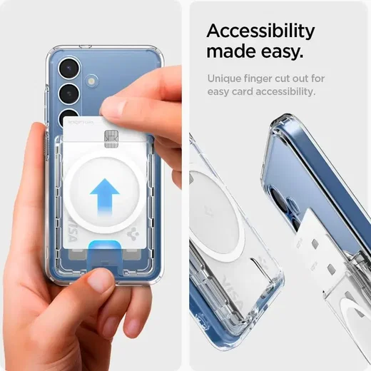 Spigen Ultra Hybrid MagFit+ MagSafe Kaarthouder Transparant afbeelding 7