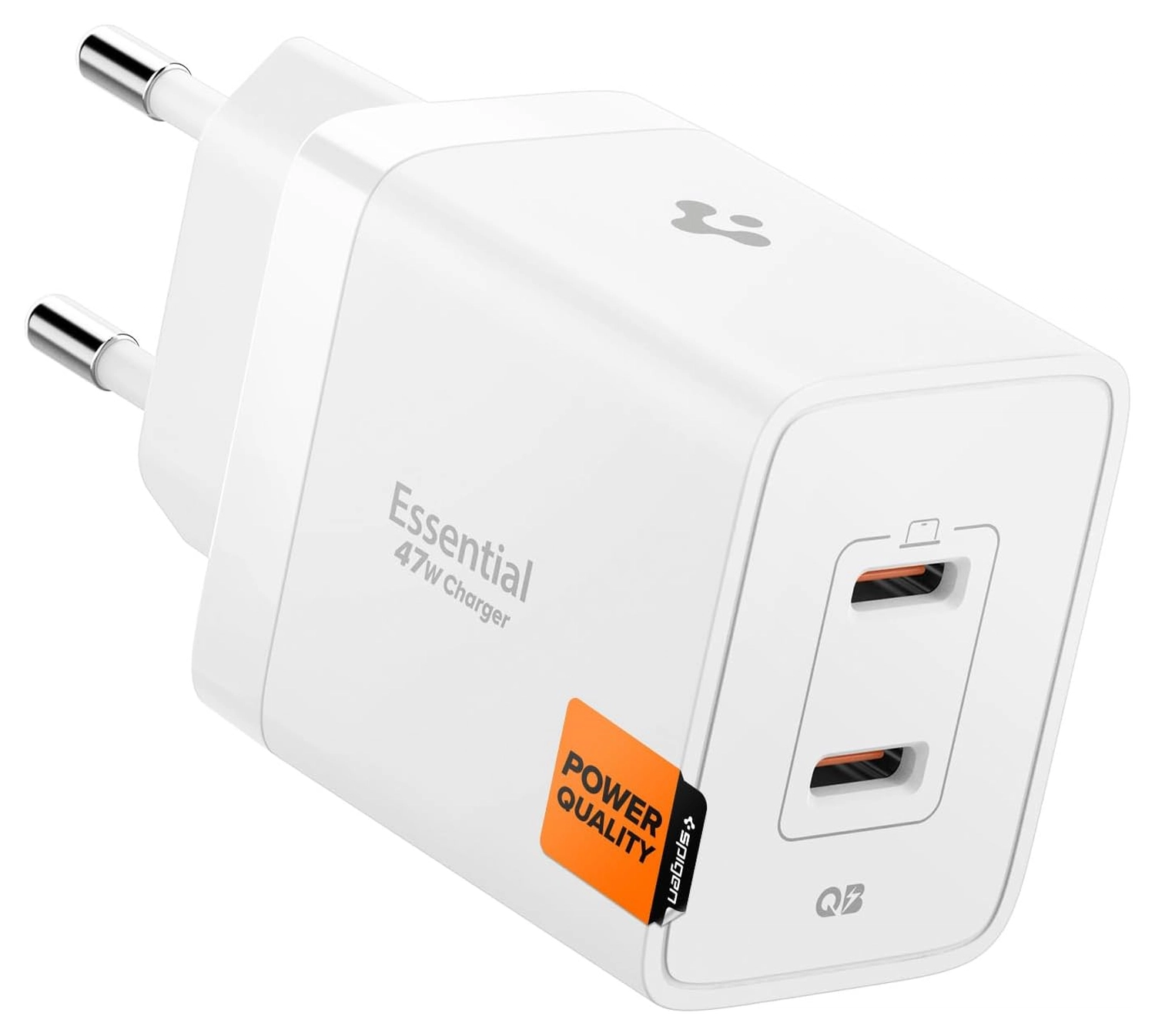 Spigen Essential EE472EU 47W GaN USB-C Snellader Power Delivery Adapter Wit afbeelding 1