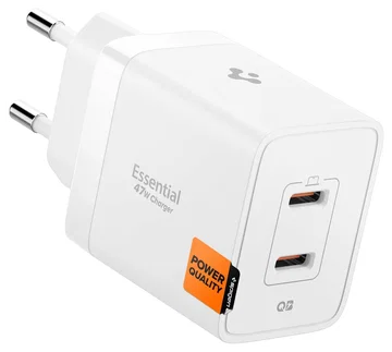 Spigen Essential EE472EU 47W GaN USB-C Snellader Power Delivery Adapter Wit