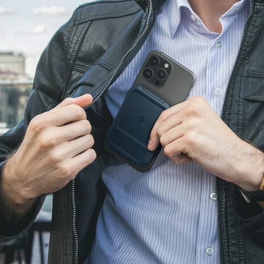 Spigen Lock Fit MagFit MagSafe Portemonee en Kaarthouder voor Pasjes Grijs afbeelding 11