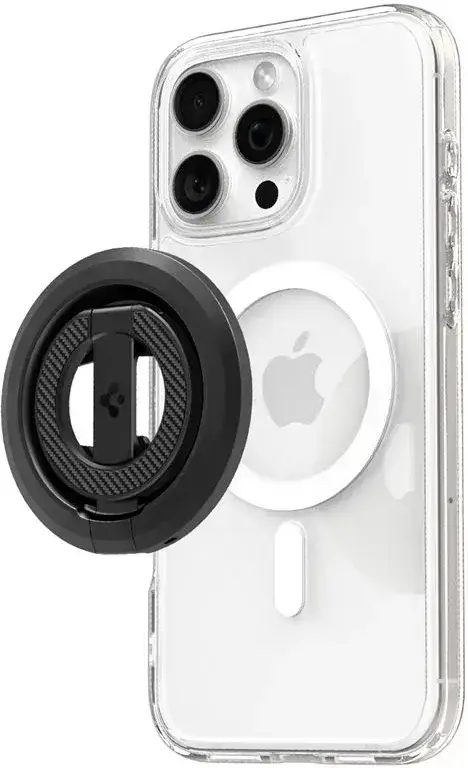 Spigen O-Mag Magnetische MagSafe Vinger Ring Houder Verstelbare Standaard Zwart afbeelding 1