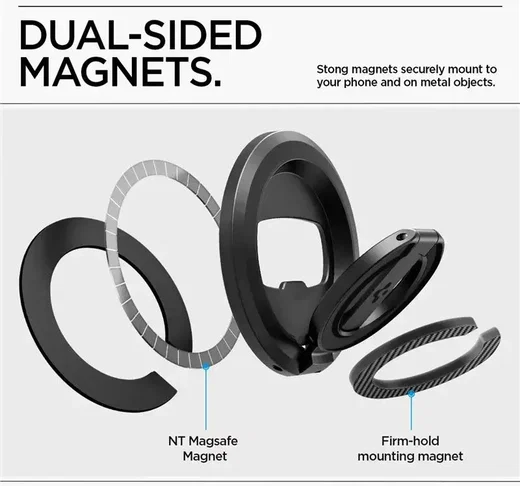 Spigen O-Mag Magnetische MagSafe Vinger Ring Houder Verstelbare Standaard Zwart afbeelding 5