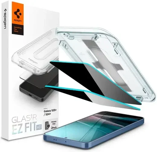 Spigen EZ Fit GLAS.tR Samsung Galaxy S25 Plus / S24 Plus Privacy Glass 2-Pack afbeelding 1