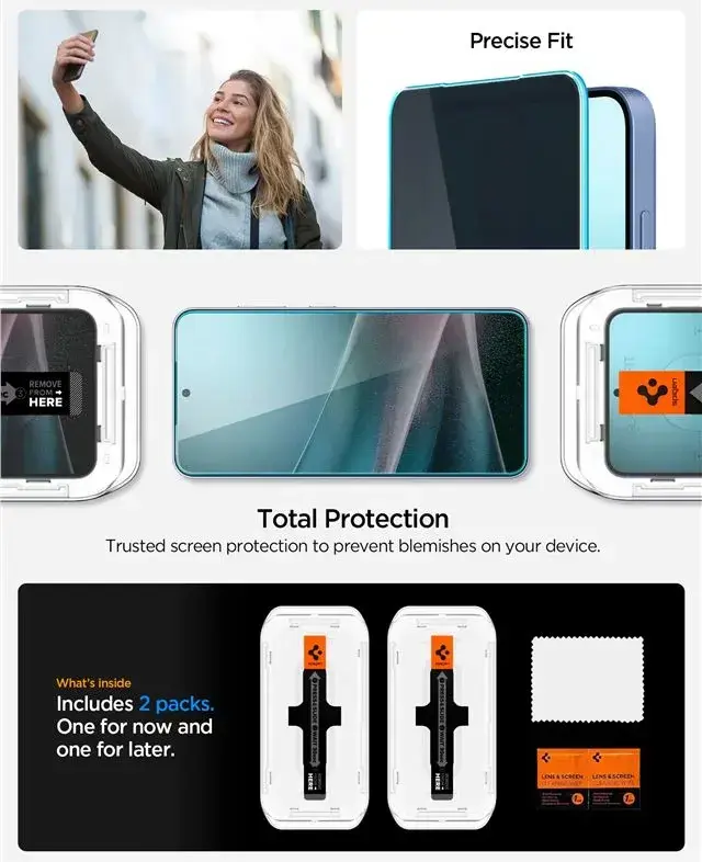 Spigen EZ Fit GLAS.tR Samsung Galaxy S25 Plus / S24 Plus Privacy Glass 2-Pack afbeelding 4