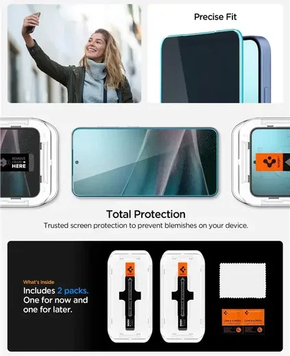 Spigen EZ Fit GLAS.tR Samsung Galaxy S25 Plus / S24 Plus Privacy Glass 2-Pack afbeelding 4