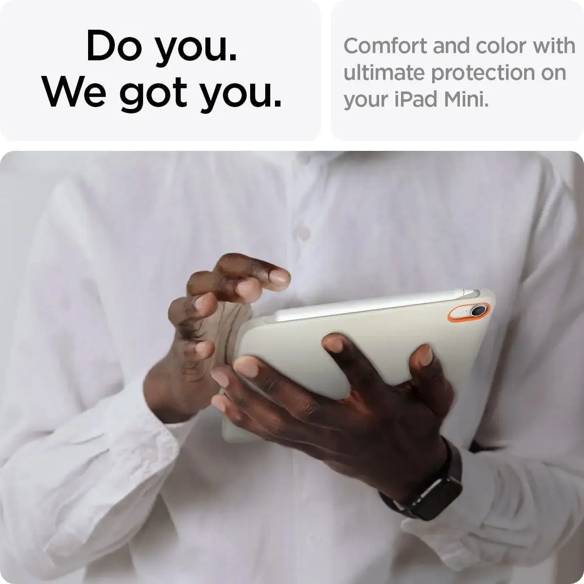 Spigen Nano Pop Apple iPad Mini 7 / 6 Hoes Back Cover Beige afbeelding 5