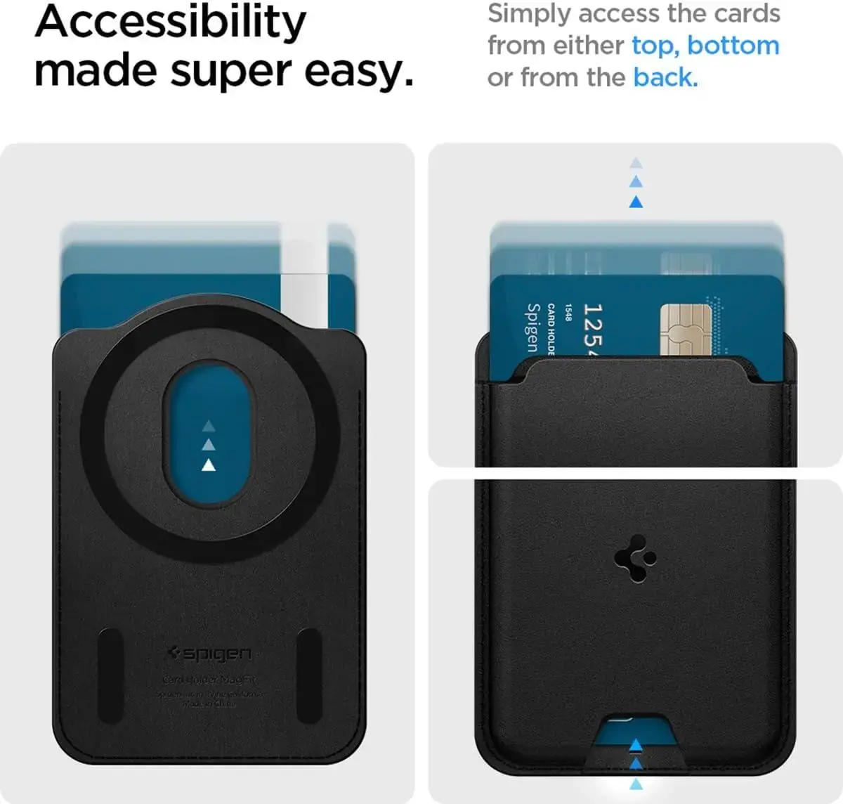 Spigen Valentinus MagFit Magnetische MagSafe Kaarthouder Zwart afbeelding 3