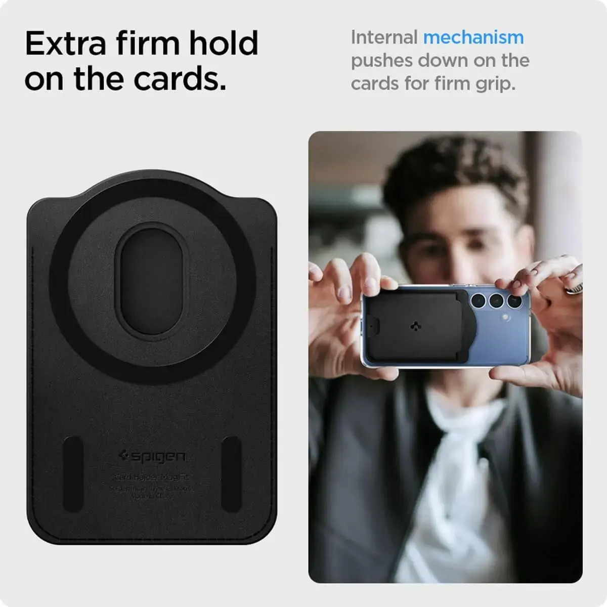Spigen Valentinus MagFit Magnetische MagSafe Kaarthouder Zwart afbeelding 4