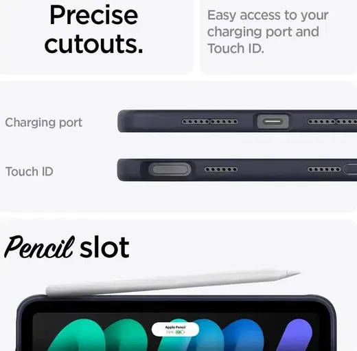 Spigen Nano Pop Apple iPad Mini 7 / 6 Hoes Back Cover Blauw afbeelding 6