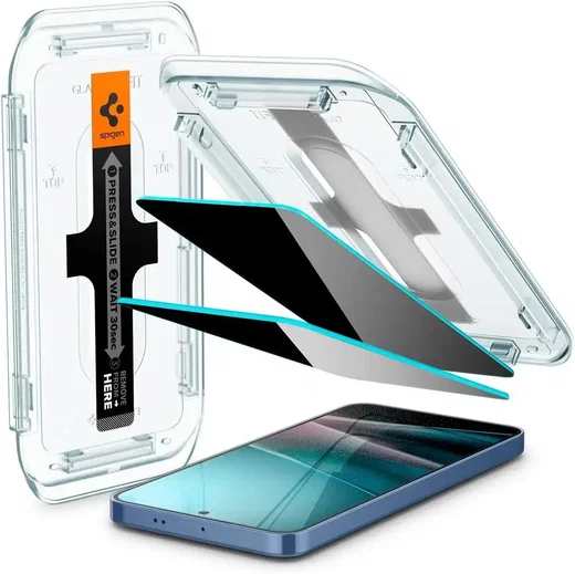Spigen EZ Fit GLAS.tR Samsung Galaxy S25 / S24 Privacy Glass 2-Pack afbeelding 1