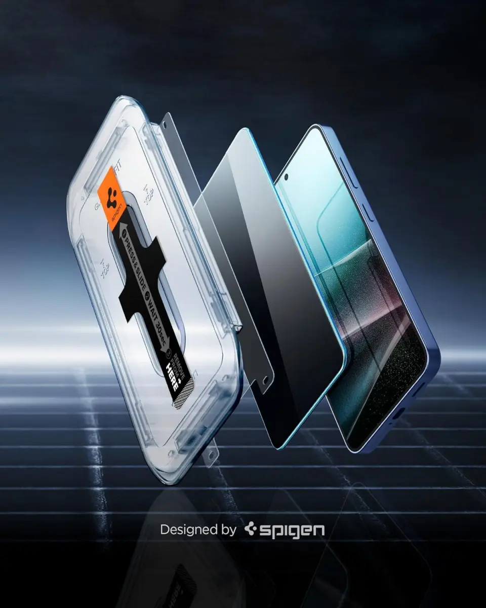 Spigen EZ Fit GLAS.tR Samsung Galaxy S25 / S24 Privacy Glass 2-Pack afbeelding 2
