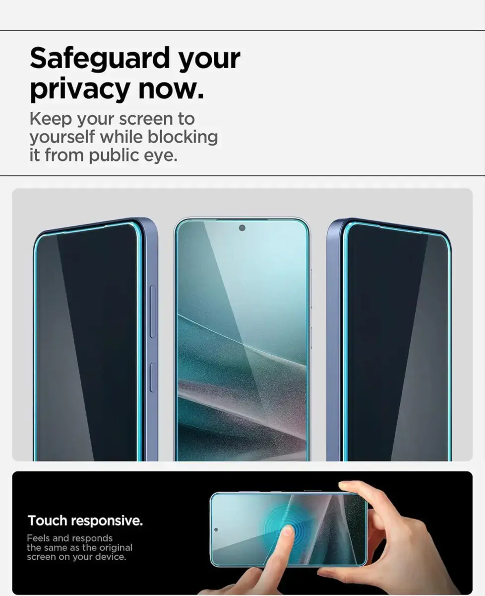 Spigen EZ Fit GLAS.tR Samsung Galaxy S25 / S24 Privacy Glass 2-Pack afbeelding 4