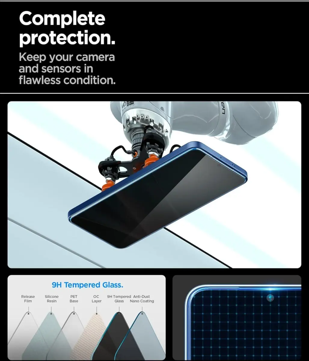 Spigen EZ Fit GLAS.tR Samsung Galaxy S25 / S24 Privacy Glass 2-Pack afbeelding 5