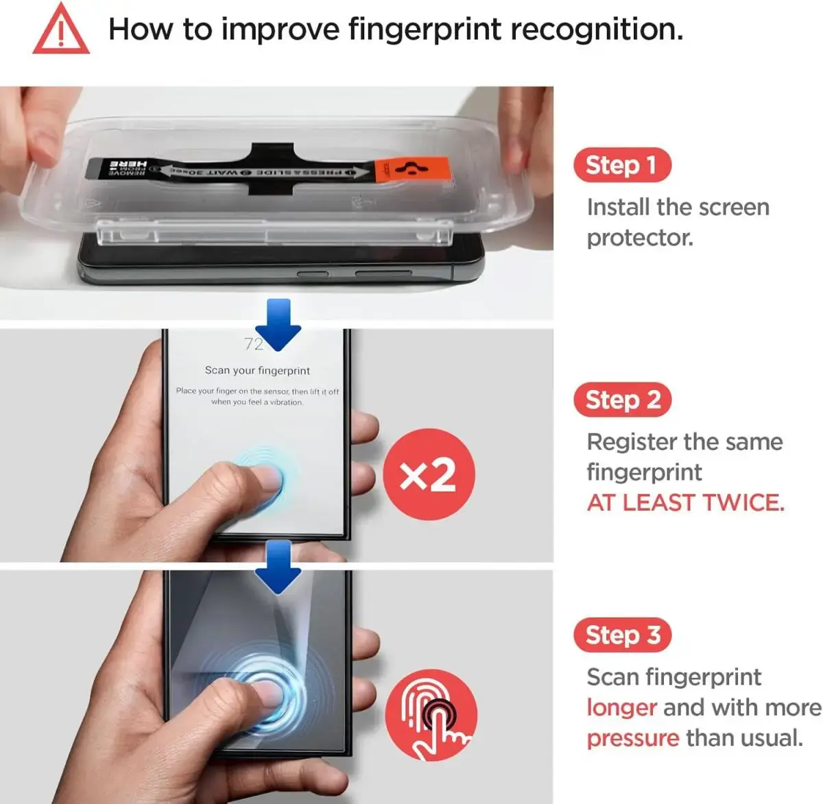 Spigen EZ Fit GLAS.tR Samsung Galaxy S25 / S24 Privacy Glass 2-Pack afbeelding 6