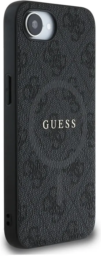 Guess iPhone 17e / 16e Hoesje MagSafe Hard Case 4G Monogram Logo Zwart afbeelding 3