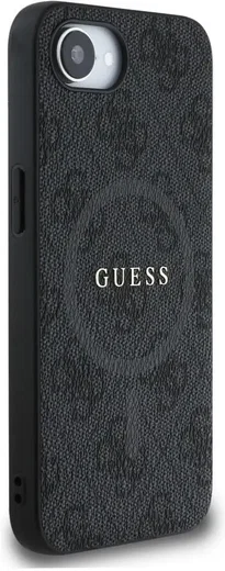 Guess iPhone 17e / 16e Hoesje MagSafe Hard Case 4G Monogram Logo Zwart afbeelding 3