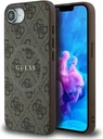 Guess iPhone 17e / 16e Hoesje MagSafe Hard Case 4G Monogram Logo Bruin