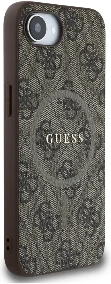 Guess iPhone 17e / 16e Hoesje MagSafe Hard Case 4G Monogram Logo Bruin afbeelding 4