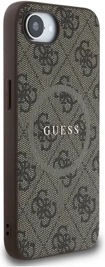 Guess iPhone 17e / 16e Hoesje MagSafe Hard Case 4G Monogram Logo Bruin afbeelding 4