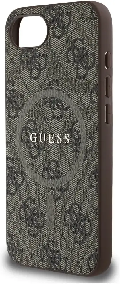 Guess iPhone 17e / 16e Hoesje MagSafe Hard Case 4G Monogram Logo Bruin afbeelding 6