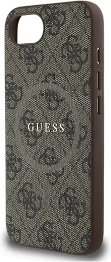 Guess iPhone 17e / 16e Hoesje MagSafe Hard Case 4G Monogram Logo Bruin afbeelding 6