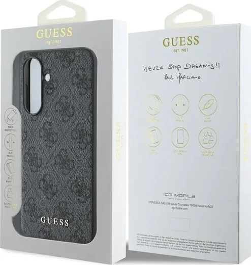 Guess Samsung Galaxy A36 Hoesje Hard Case 4G Logo Metal Zwart afbeelding 7