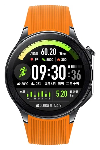 OnePlus Watch 3 / 2R / 2 Bandje - Siliconen met Gespsluiting - Oranje afbeelding 5