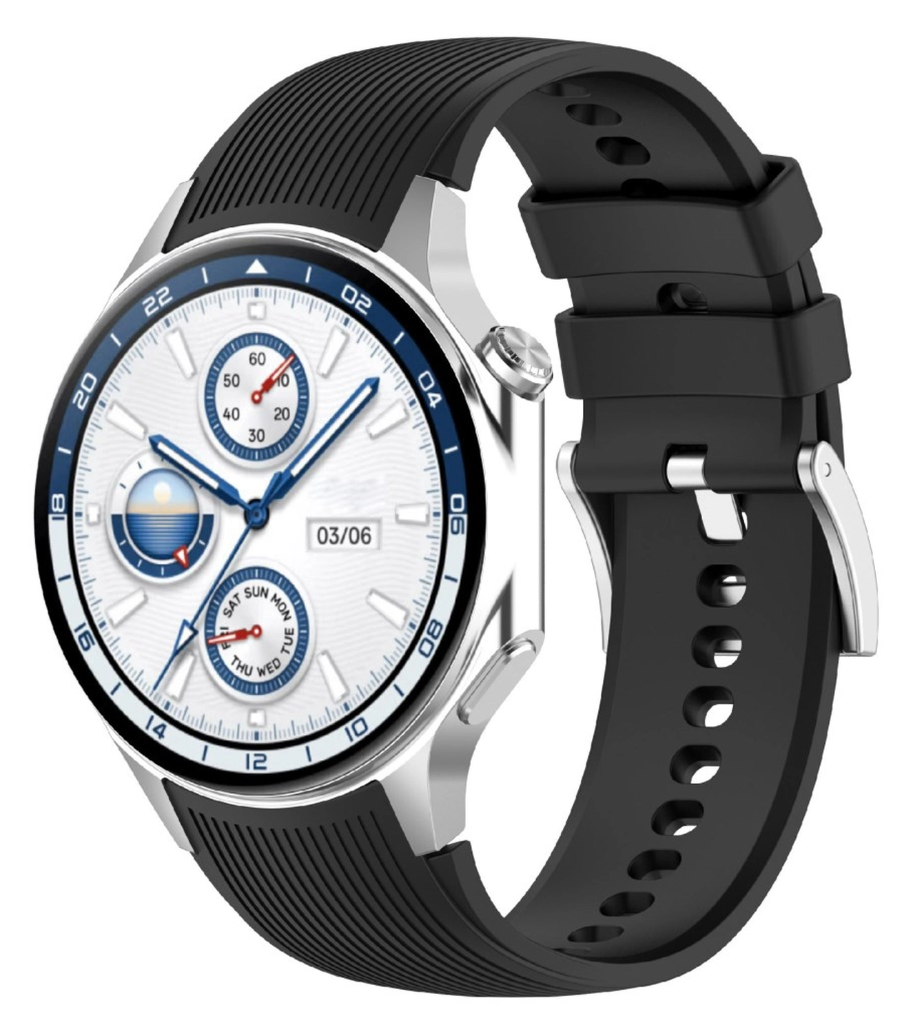 OnePlus Watch 3 / 2R / 2 Bandje Siliconen - met Gespsluiting - Zwart afbeelding 2