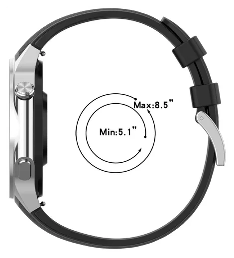 OnePlus Watch 3 / 2R / 2 Bandje Siliconen - met Gespsluiting - Zwart afbeelding 7