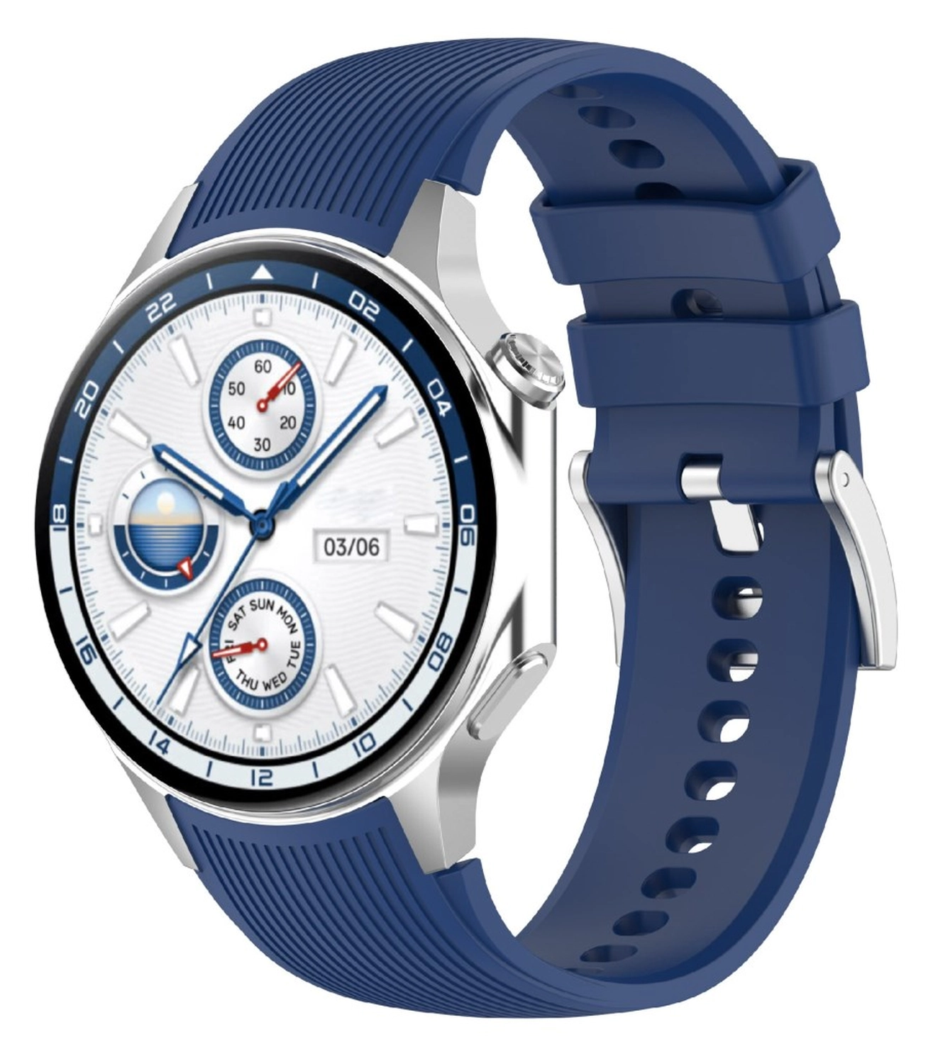 OnePlus Watch 3 / 2R / 2 Bandje Siliconen - met Gespsluiting - Blauw afbeelding 2