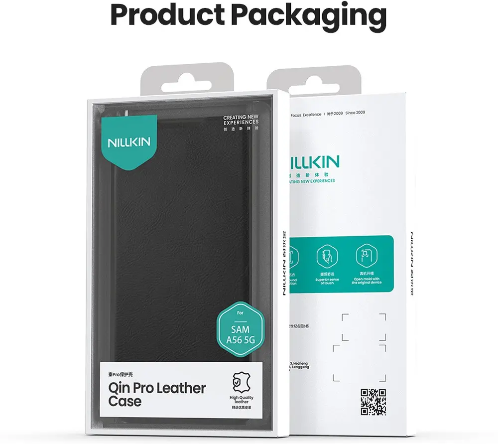 Nillkin Qin Pro Samsung Galaxy A56 Hoesje Book Case met Camera Slider Zwart afbeelding 11