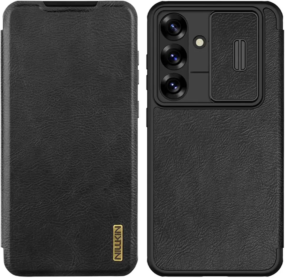 Nillkin Qin Pro Samsung Galaxy A56 Hoesje Book Case met Camera Slider Zwart afbeelding 2