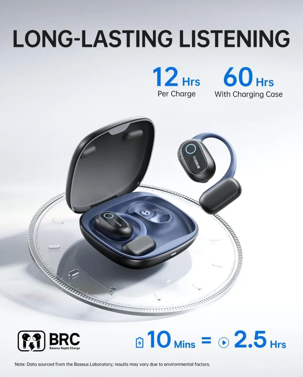 Baseus Bowie MF1 Open-Ear Draadloze Bluetooth Oordopjes Zwart afbeelding 8