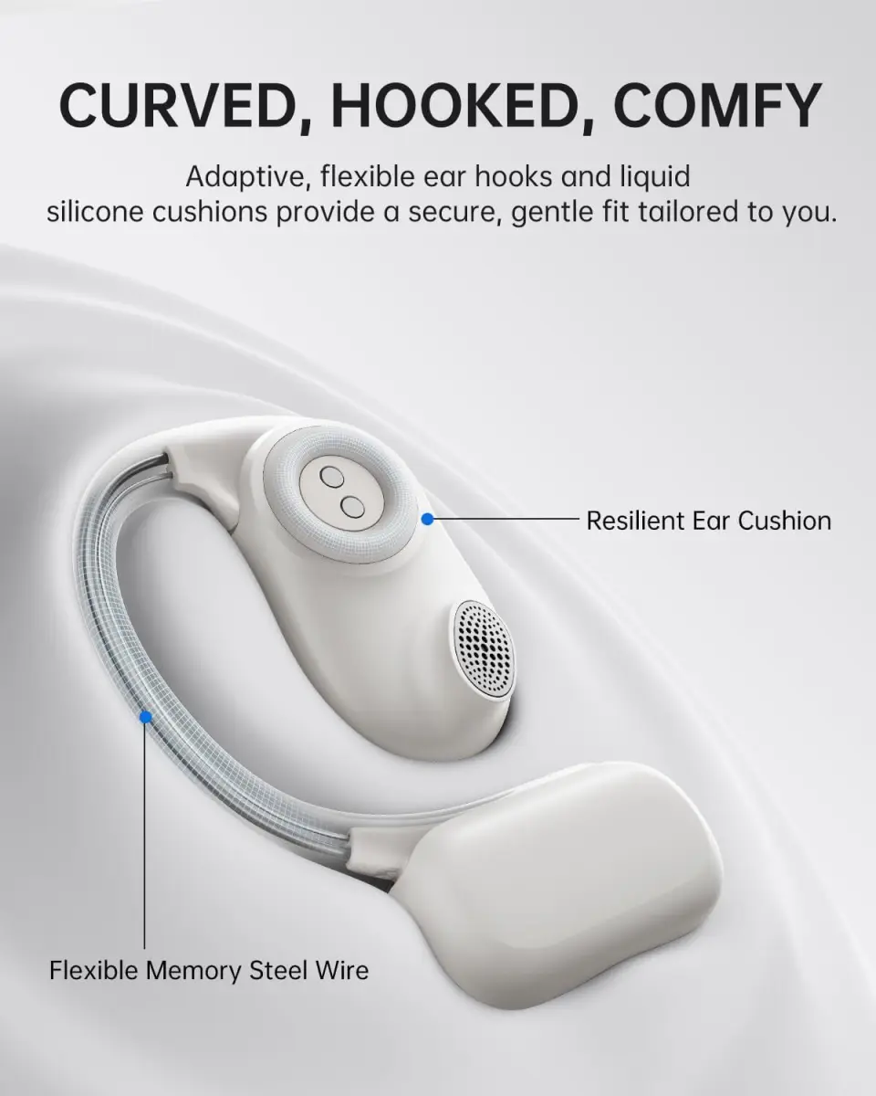 Baseus Bowie MF1 Open-Ear Draadloze Bluetooth Oordopjes Wit afbeelding 4