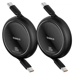 Baseus Free2Pull Oprolbare USB-C Kabel 100W Power Delivery 2M Zwart (2-Pack) afbeelding